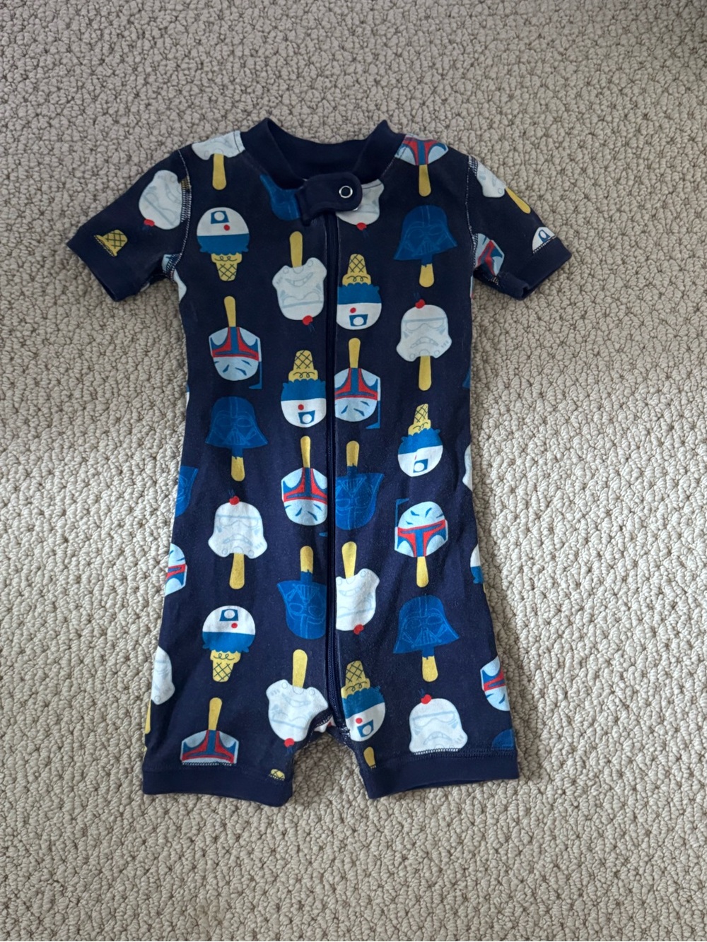 Hanna Andersson Star Wars Ice Cream Short-Sleeve Shortie Romper